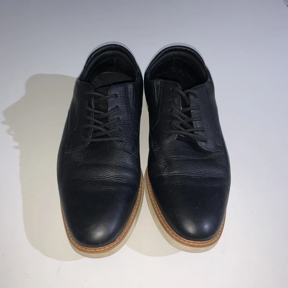 Aldo Shoes Mens Size 11 Black Leather Casual Oxford Derby Lace Up Comfort Sole